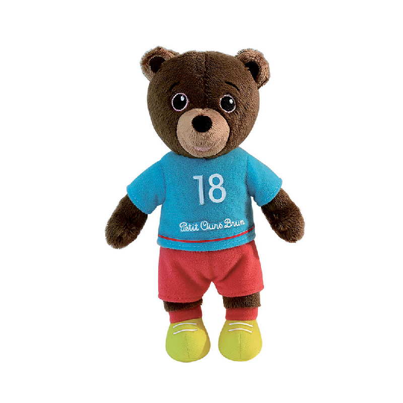  petit ours brun peluche footballeur 15 cm 